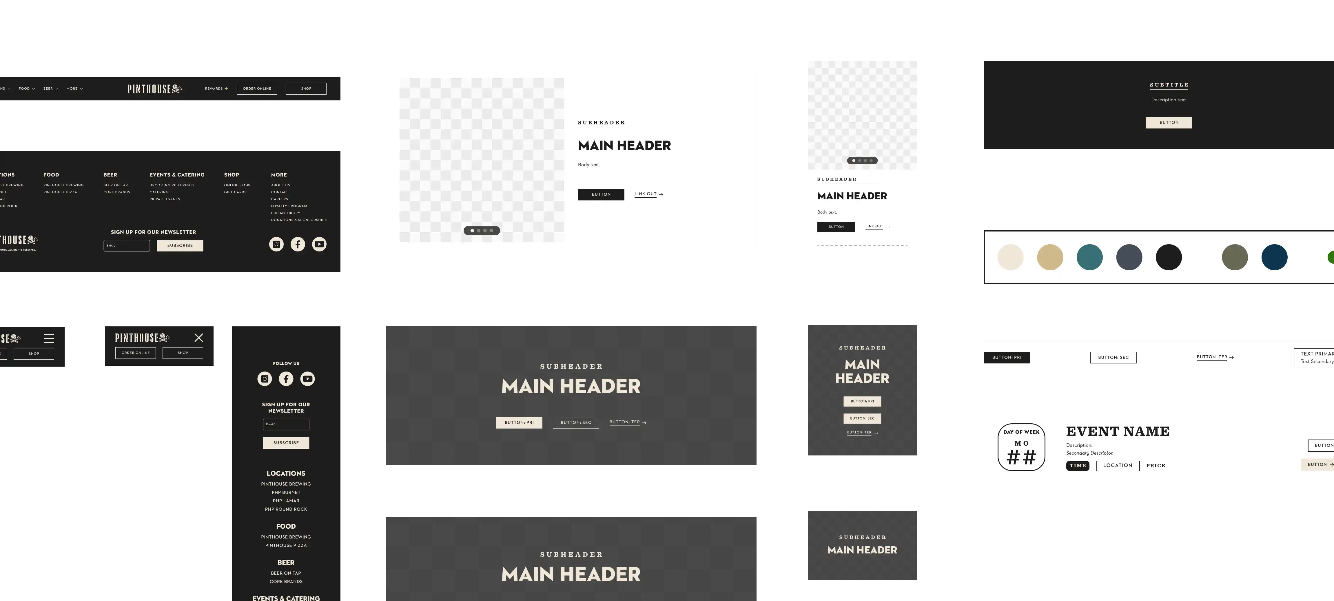 Figma style guide handover with selection of organized components